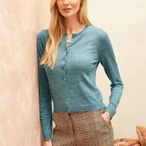 Petite Turquoise Cotton Blend Cardigan